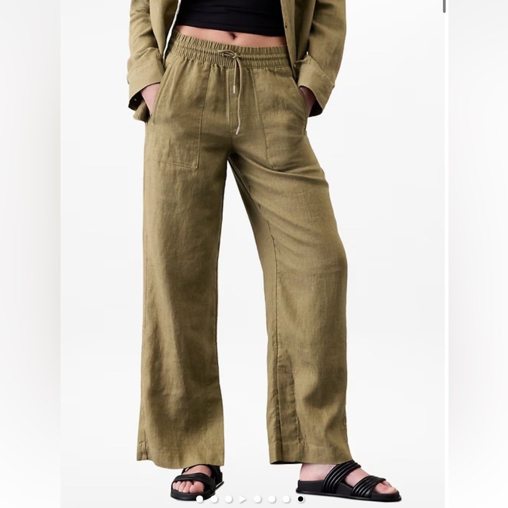 NWT Athleta Retreat Linen High Rise Wide Leg Pant